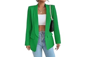 LIAOPUFUS Femme Blazer Slim Fit Elégant à Manches Longues Costume à Revers Business Veste de Costume Tailleur Bureau d'affaires avec Poches Couleur Variétée