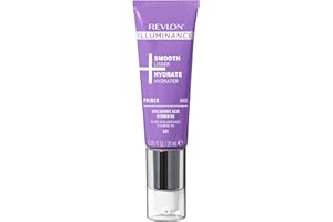 Revlon Illuminance Smooth + Hydrate Primer – Base maquillage hydratante à l'acide hyaluronique, primer maquillage lissant, base de teint enrichie en vitamine B5, N001, 28 ml