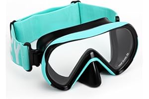 HIKOTEY Diving Goggles Kids 4-16 Years, Snorkel Set Kids for Girls Boys Swimming Goggles Kids with Nose Protection, 180° Panoramic HD Anti-Fog, Adjustable Silicone Band, Snorkeling Mask