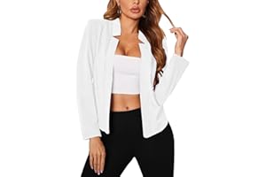 FWAY Blazer Donna Elegante Maniche Lunghe Blazer Cardigan Casual Business Foderato Anteriore Aperto Giacca