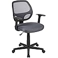 Flash Furniture Flash Fundamentals Mid-Back Gray Mesh Swivel Ergonomic Task Office Chair with Arms