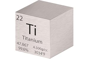 Pevfeciy 1 Inch Titan Würfel 25,4 mm Metall Dichte Würfel reines Metall hohe Dichte Element Würfel für Element Sammlungen Labor Experiment Material Hobbys