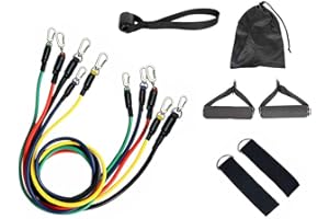 VERK GROUP, Bandas elásticas Ejercicio musculación Fitness Yoga Crossfit, 100% látex, Kit 11 Piezas