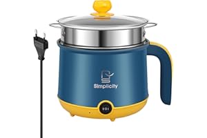 SUNOYA Hot Pot électrique avec vapeur, pot chaud électrique 1,8 L, mini cuisinière portative antiadhésive, cuisinière rapide Ramen casserole portable antiadhésive pour maison, bureau, dortoir
