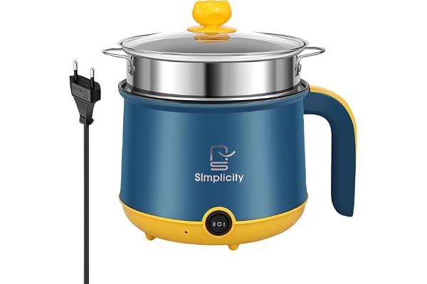 Cuiseur à vapeur électrique de 1,8 L, cocotte autocuisante portative antiadhésive pour la maison, le bureau, le dortoir