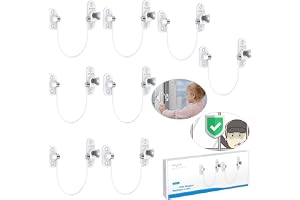 eSynic 8-pack solida fönsterlås barnsäkerhet zinklegering och fönster i rostfritt stål för Upvc förhindrar tjuvar fönstersäkerhetslås skruvmontering fönster säkerhetsåterställare för baby hemsäkerhet