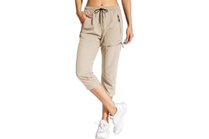 MOCOLY Pantalon Randonnée Femme Léger à Séchage Rapide Imperméable en Plein Air Pantalon Montagne Pantalon Sport Cargo Extensible Pantalon Travail Pantalon Chasse avec Poche Zippée UPF 50