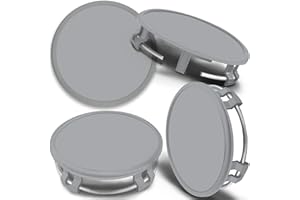 SkinoEu 4 x 75mm Tapas de Rueda de Centro Centrales Llantas Aluminio Tapacubos Compatibles con Mercedes Benz B66470207 / B66470200 Plata Gris CMS 0