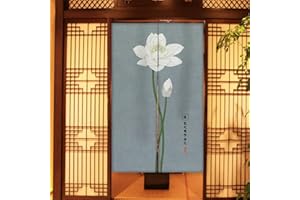 Hiseng Noren Tenda Giapponese della Porta Tappezzeria, Divisorio Stile Curtain Tapestry Cucina Ristorante Negozio Camera Doorway Corridoio Decorazione (Mazzo Grigio,85x200cm)