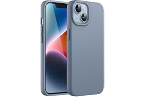 ‎JETECH JETech Silikonowy Etui dla iPhone 14 6,1 Cala, Jedwabisty Miękki w Dotyku Futerał Ochronny na Całe Ciało, Odporny na Wstrząsy Case z Podszewką z Mikrofibry (Górski Błękit)