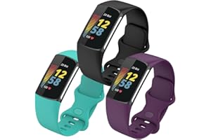 FunBand paski do Fitbit Charge 5, miękki silikonowy sportowy pasek zastępczy, regulowany pasek na nadgarstek, pasuje do trackera aktywności Fitbit Charge 5, dla kobiet i mężczyzn