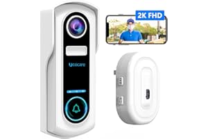 UCOCARE Timbre Inalámbrico Exterior Impermeable, 2K/4MP Timbre con Camara, Videoportero Inalámbrico Exterior Impermeable, Detección Humana PIR, IP67, SD y Almacenamiento en la Nube