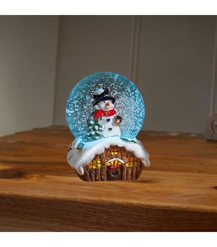 Boule à Neige Dôme Rouge-Gorge Et Gui - Décoration De Table Festive