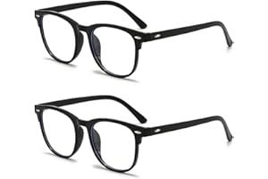 KEYRI 2 Pares Gafas de Bloqueo Luz Azul Hombre y Mujer, Gafas con Filtro de Luz Azul sin Graduar Gafas Filtro para Ordenador Gaming y Lectura