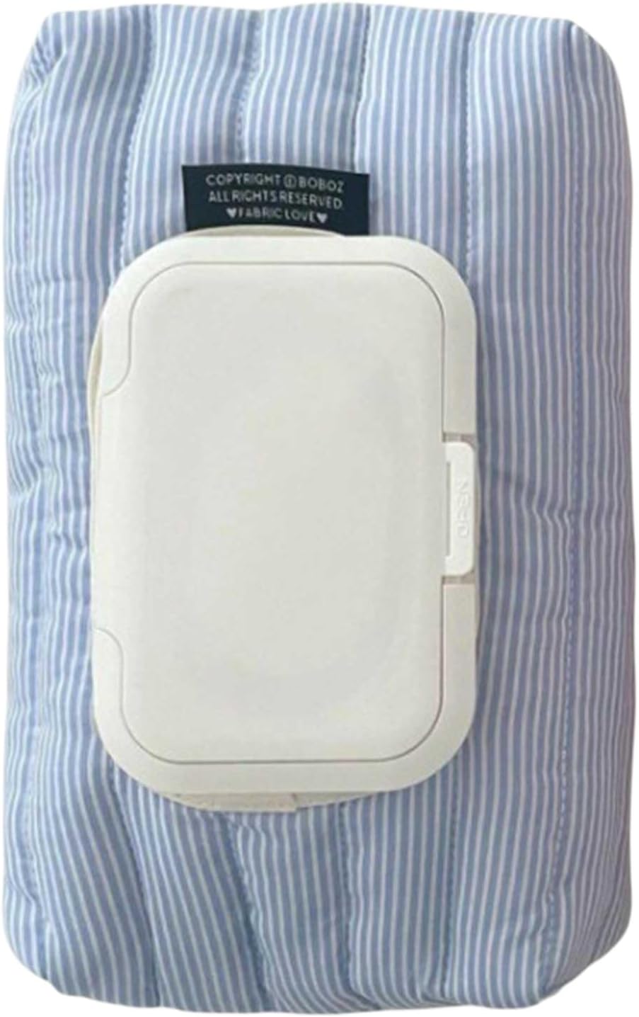 Cotton Striped Quilted Wet Wipes Dispenser, Portable Reusable Wet Tissue Case, Waterproof Wipes Storage Pouch for Travel, Car, Office & Home, Baby Care Accessory for Moms and Parents