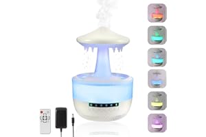 GENERIC Humidifier for Bedroom, 350ml Rain Cloud Humidifier with Water Drop Sound, Aromatherapy Oil Diffuser with Remote Control, Bluetooth Air Humidifier, Umbrella Diffuser with 7 Colors Light