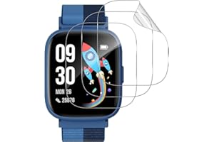 GEEMEE Schutzfolie für BIGGERFIVE Smartwatch Kinder 1,8" BW02, Nicht Panzerglas Glas, 3 Stück HD TPU-Materia Weich Folie Bläschenfrei Einfache InstallationNass Angewendet Displayschutzfolie