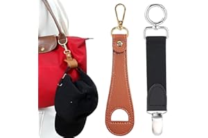NKOMAX Clip de sombrero para viajes, clip para sombrero para viajes en bolsa, clip para sombrero de playa, clip multifuncional para sombrero de pico de pato, 2 unidades, Marrón/Negro
