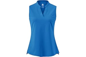 MoFiz Women's Sleeveless Running T-Shirt V-Neck Tennis Golf Polo Shirt Breathable Fitness Sport Tank Top