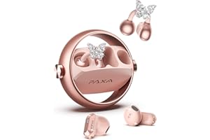 PAXA 3-in-1-Ohrringe Kopfhörer mit Clip: Stylische, Modische Open Ear Kabellos Schmuck Kopfhörer Bis zu 140h Spielzeit, Bluetooth 6.0, für Alltag, Fitness & Arbeit, Ctbuds Roségold
