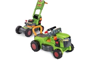 VTech - Super Tracteur Magi Tondeuse Vert - Porteur Pousseur Bébé 3 en 1 - Tracteur Tondeuse Enfant - Jeu Évolutif - Jouet d'Éveil et de Motricité Enfant - Cadeau Bébé Dès 1 an - Contenu en Français
