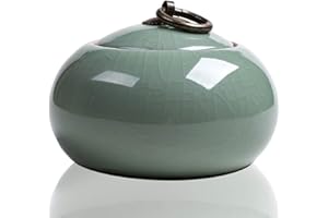 JOSE9A Urne Funeraire Chat Chien Lapin jusqu'à 10 LB Petite Urne Funéraire de Forme Ovale pour Une Personne Sympathique Qui Chérira des Souvenirs Durables (B)