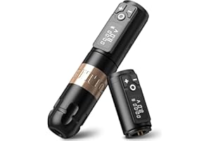 Ambition Soldier Pluma de batería rotativa con batería adicional Máquina de cartucho de tatuaje 2400mAh Energía inalámbrica Motor sin núcleo Pantalla LED digital Suministro de equipo de tatuaje