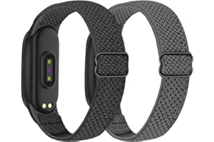 SHIJZWD Adjustable Elastic Watch Straps Compatible with Xiaomi Mi Band 7/Mi Band 6/Mi Band 5 Strap, Stretchy Nylon Sports Band Replacement Wristband for Xiaomi Mi Band 7/6/5 Men Women, 2 Pack