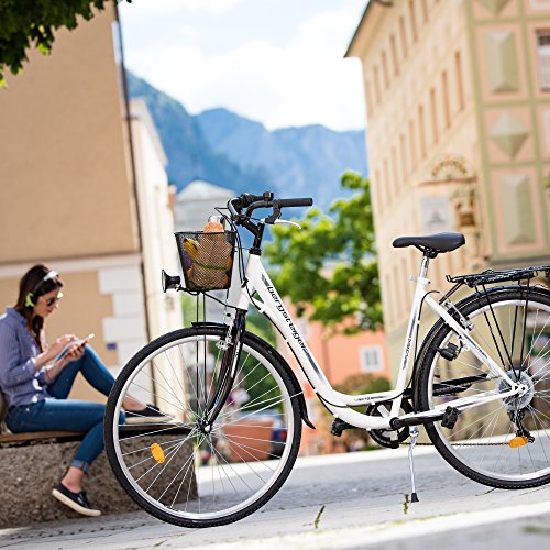 Bergsteiger Florenz 28 Zoll Damenfahrrad, Shimano 7 Gang, Standlichtfunktion, Korb - 5