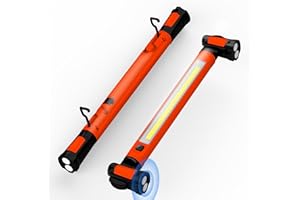 JUEHOLLA Linterna LED Taller 6000mAh, Luz de Trabajo Portatil 3000LM, Foco LED Recargable con 3 Modos, Base Magnética y 360°Gancho, Reparación de automóviles/Camping/Obras
