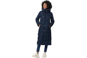 MARIKOO Damen Winterjacke Steppmantel lang gesteppter Mantel Winter Parka Jacke warm B985