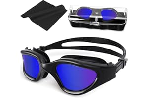 HotSrace Occhialini da Nuoto Polarizzati,Occhialini Piscina Protezione UV Impermeabile Anti-Nebbia Comfort Fit per Uomo Donna Unisex Adulto Adolescenti