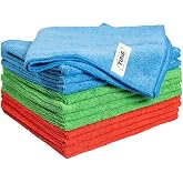 TUKA -12 XL Multi-Purpose Microfibre Cloths 40 x 40 cm &ndash; Pack of 12 Reusable Cloths for Cleaning in Home, Kitchen, Car, Bathr