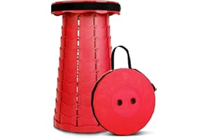 lipaux Sgabello Pieghevole Portatile Retrattile, Sgabello Pieghevole Telescopico Leggero e Robusto Carico 180kg, Sedia Pieghevole Compatta Regolabile per Barbecue All'aperto e Pesca(Rosa)