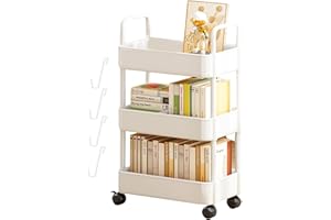 Zceplem Carrello Portaoggetti, Carrello Portaoggetti A 3/4 Livelli, Scaffale Su Ruote, Carrello Portaoggetti Da Cucina, Scaffale Portaoggetti Per Camera Da Letto, Bagno, Ufficio