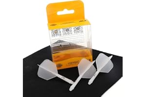 CUESOUL ROST - Set di 3 alette e asta per freccette integrati, forma ad ala grande