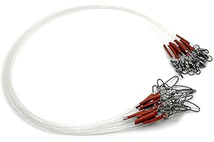 YOTO Fluorocarbon Bas de Ligne 6PCS/12PCS 0.7mm 45cm carnassiers avec émerillon et Snap Capacité de Charge 20Kg Invisible pour la pêche en Eau Douce et en Eau salée