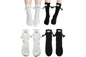 Feliciay 2 Pairs Funny Couple Socks,Magnetic Socks Hand In Hand Socks Hand Holding Socks,Friendship Socks Cute Novelty Socks Magnet Socks Holding Hand Couple Socks for Women Men