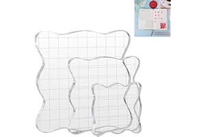 LiJuanWang Bloques de acrílico para Sellos,3 Piezas Bloques de Sellos de Acrílico,2,5/5/7,5 cm Bloques de Estampación,Bloques Acrilico para Sellos,para álbumes,álbumes de Recortes,Manualidades