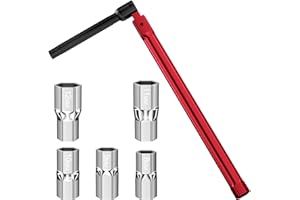 Nicrulp Cle pour Robinet Evier 13 mm et Adaptateur 8-12 mm, Clés Tubulaires et à Pipe, Robinet D'évier Clé, Outil pour L'installation de Robinets, pour Installations de Plomberie de Sanitaires, Rouge