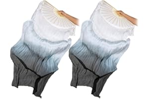 Hitopin 1 Paire Fan De Danse Chinoise Voile, 180CM D'éVentails De Danse du Ventre Voiles,Danse Chinoise Voile, Fan De Danse du Ventre en Soie, pour Les Grands Spectacles,RéPéTitions,Divertissements