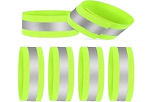 Nasharia 6 Stück Reflektorband, Reflektierendes Armband Reflektor Sicherheit Reflexband Outdoor Joggen Radfahren Fahrrad Laufen Reiten Kinder Klettverschluss Elastisch Leuchtband