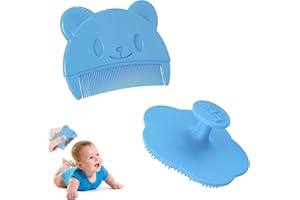BYYT 2 Pezzi Pettine Per Neonati,Spazzola Per Bambini In Silicone,Spazzola Neonato,Pettine Di Cura Quotidiana,Set Spazzola Neonato,Pettine Crosta Lattea Neonato Adatto A Neonati E Bambini(blu)