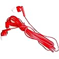 M&E Pack of 100 Disposable Headphones with 3.5 mm Jack in Individual Pockets for Maximum Hygiene, Red