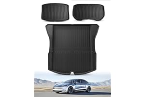 [3 Pezzi] LANGBEAN Tappetini per Bagagliaio per Tesla Model 3 2024 2025, Model 3 Highland Tappetino Baule Originale TPE Tappeti Bagagliaio Anteriore e Posteriore, Accessori Impermeabili