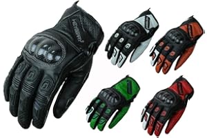 ‎HEYBERRY HEYBERRY Motorradhandschuhe Leder Motorrad Handschuhe kurz Schwarz Orange Rot Grün Weiß
