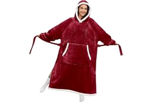 TOMEEK Sudadera con Capucha para Mujer Grande Manta con Capucha Súper Suave y Cálida Sudadera con Capucha de Franela Forro Polar para Hombre Adultos Adolescentes Talla Única