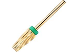 BNG 5 En 1 Foret à Ongles En Carbure Enlever L'Acrylique Et Le Gel Dur Professionnel 3/32" Perceuse à Ongles éLectrique MèChes En Acier Au TungstèNe Manucure PéDicure Outil De Salon, Or&Grossier