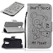 Produktbild Nancen Motorola Moto G4 / G4 Plus (5,5 Zoll) Hülle, [Bär - Don't Touch My Phone] Serie Weich Leder Handyhülle Tasche Wallet Flip Case Book Cover Etui, Niedlich Bär Muster Design Ledertasche Lederhülle Schutzhülle mit Standfunktion Brieftasche und Kartenfächer