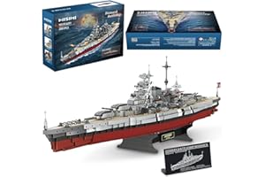MISINI Technik FC4201 Deutsches Schlachtschiff Bismarck klemmbausteine, 2081 PCS/MOC Groß WWII Deutsches Militär Kriegsschiff Marine-Schlachtschiff Modell für Erwachsene